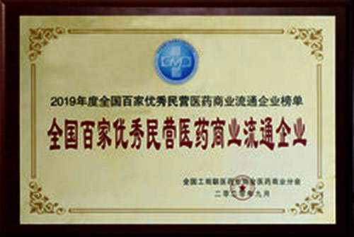 全國百家優(yōu)秀民營醫(yī)藥商業(yè)流通企業(yè)